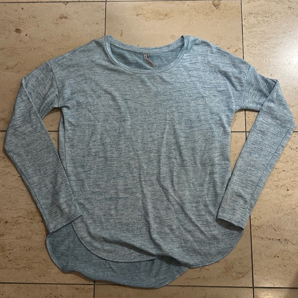 Banana Republic Light Blue Heathered Long Sleeve Tee S